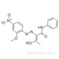 Butanamid, 2- [2- (2-metoksi-4-nitrofenil) diazenil] -N- (2-metoksifenil) -3-okso-CAS 6358-31-2